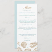 Seashells 航海の Tan/Aquaビーチ結婚式メニュー メニュー (正面/裏面)