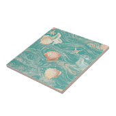 Seashells and Ocean Waves Pattern (10) タイル (側面)