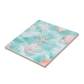 Seashells and Ocean Waves Pattern (1) タイル (側面)