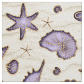 Seashells and Sand Purple ID782 ファブリック (クローズアップ)