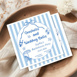 Seashells and Wedding Bells Bachelorette Party スタンダードカクテルナプキン