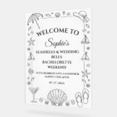 Seashells and Wedding Bells Beach Bachelorette  アクリルサイン (傾斜)