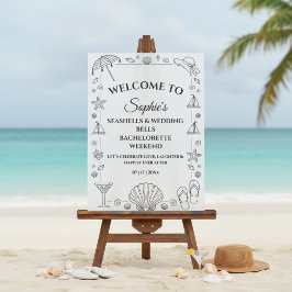 Seashells and Wedding Bells Beach Bachelorette  アクリルサイン
