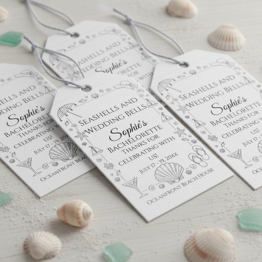 Seashells and Wedding Bells Beach Bachelorette  ギフトタグ