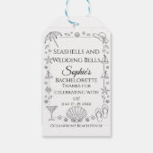 Seashells and Wedding Bells Beach Bachelorette  ギフトタグ (裏面)