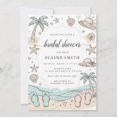 Seashells and Wedding Bells Beach Bridal Shower 招待状 (正面)
