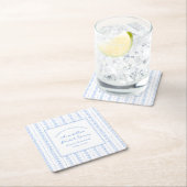 Seashells and Wedding Bells Bridal Shower Coastal スクエアペーパーコースター (インサイチュ)