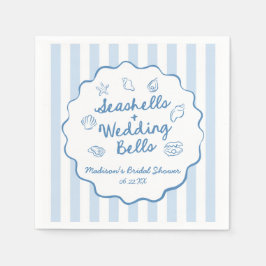 Seashells and Wedding Bells Coastal Bridal Shower スタンダードカクテルナプキン
