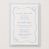 Seashells and Wedding Bells Coastal Bridal Shower 招待状