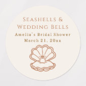 Seashells and Wedding Bells Gift Bag Sticker ラベル (デザイン2)