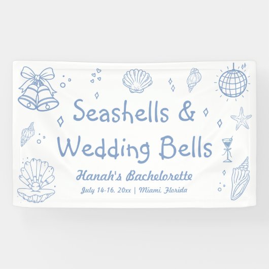 Seashells and's 結婚 BellsバチェロレッテWelcome 横断幕 (横)