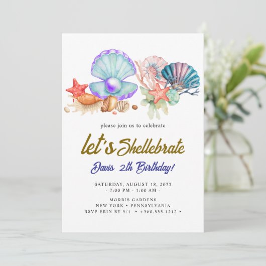 seashells  Birthday  招待状 (スタンド正面)