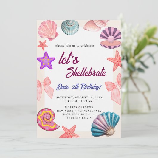 seashells  Birthday  招待状 (スタンド正面)