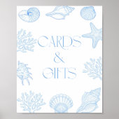 Seashells Bridal Shower Cards And Gifts ポスター (正面)