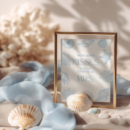  Seashells Bridal Shower How Many Kisses ポスター