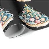 SeaShells Christmas Tree Ocean Water Starfish ラッピングペーパー (ロールコーナー)