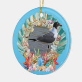 Seashells, Coral & Seagull沿岸クリスマス セラミックオーナメント (左)