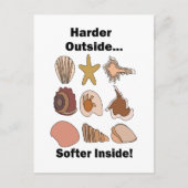 Seashells Hard Outside Soft Inside Attitude Quote ポストカード (正面)