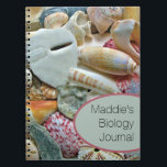 Seashells Journal パーソナライズされた Science Notebook ノートブック<br><div class="desc">フロントにパーソナライズされたスパイラルのバインドされたノートブックとカラフルの写真シェル。オリーブ、ホタテ、ウニ、砂ドルなどの熱帯の貝殻が、このビーチをテーマにしたデザインを構成する。個人的なジャーナリング、ホームスクー学ル、または教室に使用する。</div>