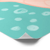 Seashells Life's aビーチピンクシェルイラストレーション ポスター (角)