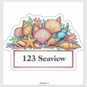Seashells mailbox address sticker シール (シート)