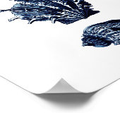 Seashells Navy Blue Decor ポスター (角)