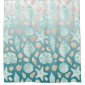 Seashells Ombre背景色の変更 シャワーカーテン (正面)