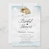 Seashells,Sea,スクリプトブライダルシャワー 招待状 (正面)