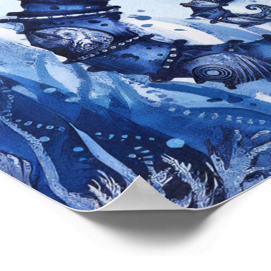 Seashells Seahorse ポスター (角)