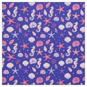 Seashells Seahorses and Seastars ファブリック (見本)