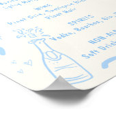 Seashells Squiggleフレームソフトブルーバーメニュー ポスター (角)