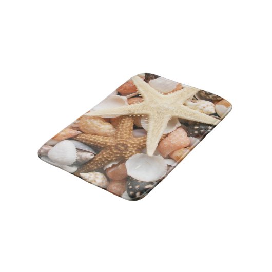 Seashells, Starfishの多くの季節 バスマット (アングル)