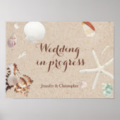 Seashells & Starfish Beach Wedding in Progress ポスター (正面)