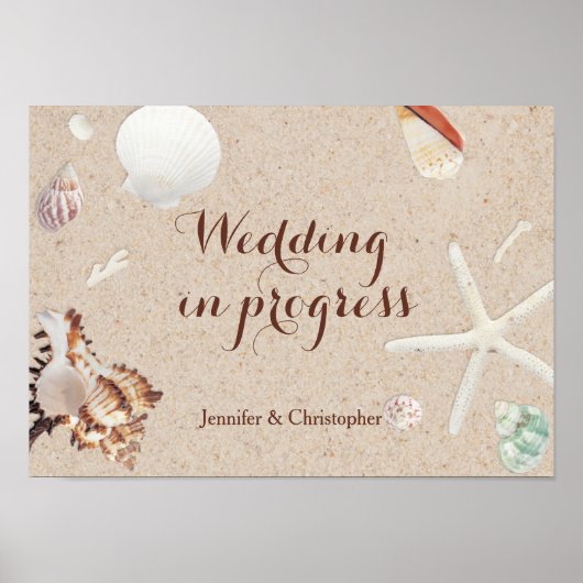 Seashells & Starfish Beach Wedding in Progress ポスター (正面)