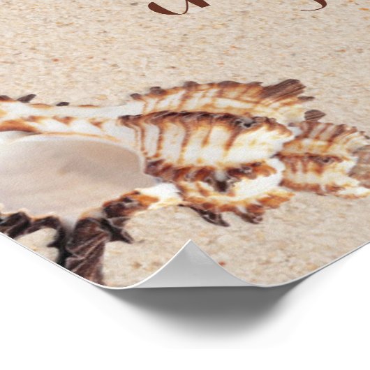 Seashells & Starfish Beach Wedding in Progress ポスター (角)