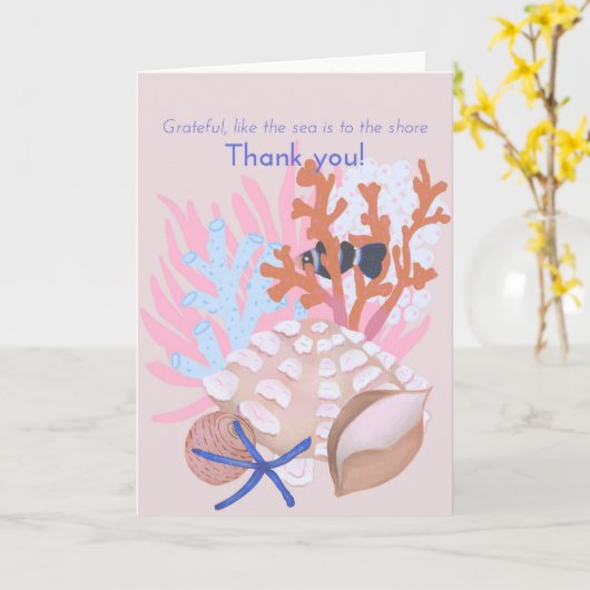 Seashells Thank You Card カード (黄色い花)