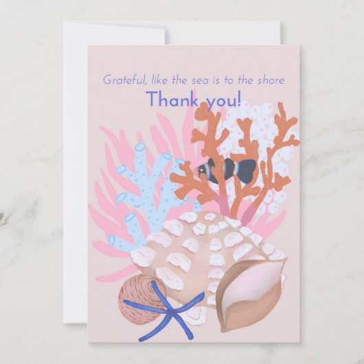 Seashells Thank You Card 招待状 (正面)