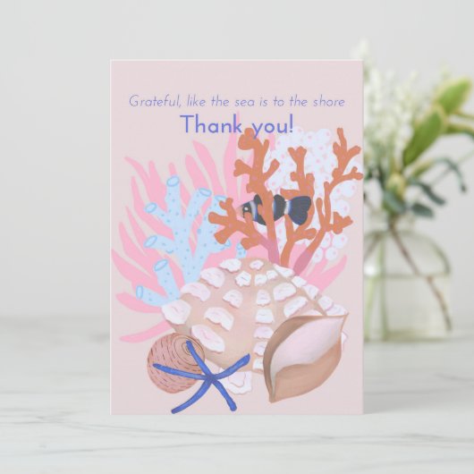 Seashells Thank You Card 招待状 (スタンド正面)
