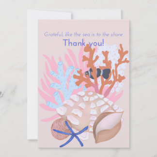 Seashells Thank You Card 招待状