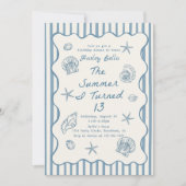Seashells The Summer I Turned Thirteen Birthday 招待状 (正面)