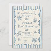 Seashells The Summer I Turned Twenty Birthday 招待状 (正面)