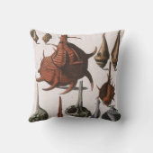Seashells, Vintage Sea Shells, Ocean Marine Life クッション (裏面)