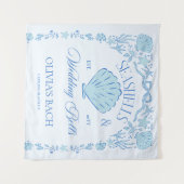 Seashells & Wedding Bells Bachelorette タペストリー (正面(横))