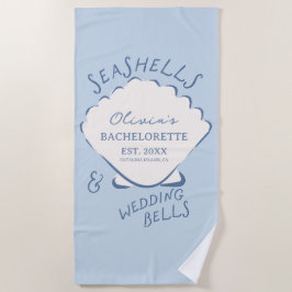 Seashells & Wedding Bells Bachelorette ビーチタオル