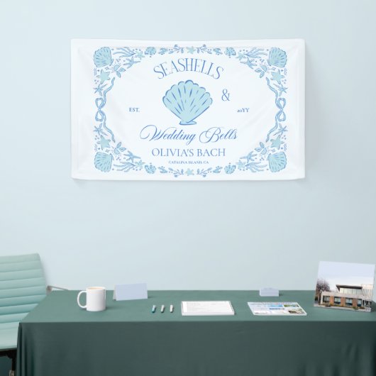 Seashells & Wedding Bells Bachelorette 横断幕 (トレードショー)