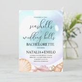 Seashells Wedding Bells Bachelorette Invitations  招待状 (スタンド正面)