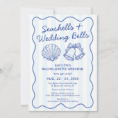 Seashells & Wedding Bells Bachelorette Itinerary 招待状 (正面)