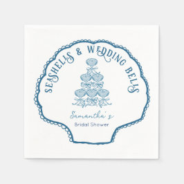 Seashells & Wedding Bells Bachelorette Party スタンダードカクテルナプキン