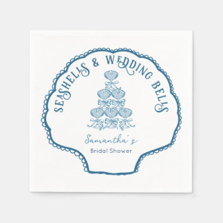 Seashells & Wedding Bells Bachelorette Party スタンダードカクテルナプキン