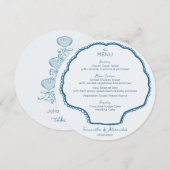 Seashells & Wedding Bells Bachelorette Party メニュー (正面/裏面)